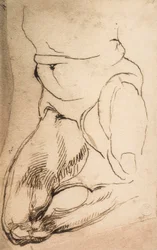 Kneeling male figure